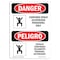 Signmission OSHA Danger, Confined Space Authorized Bilingual, 10in X 7in Decal, 7" W, 10" H, Bilingual Spanish OS-DS-D-710-VS-1081 - alternate 1